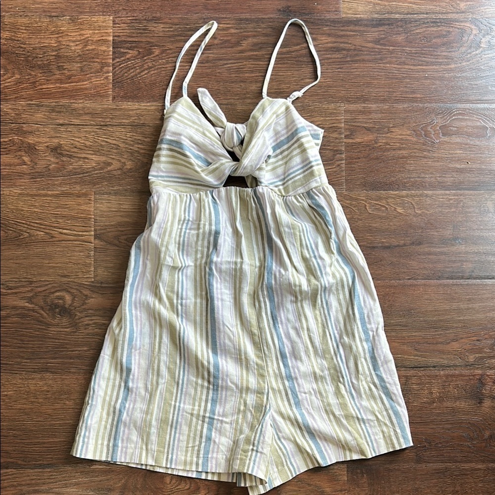 NWT Topshop Linen Pastel Stripe Romper | Linen Romper | Pastel | Topshop